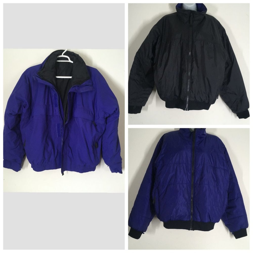 VTG J Crew Purple Black 3 in1 Bomber Jacket